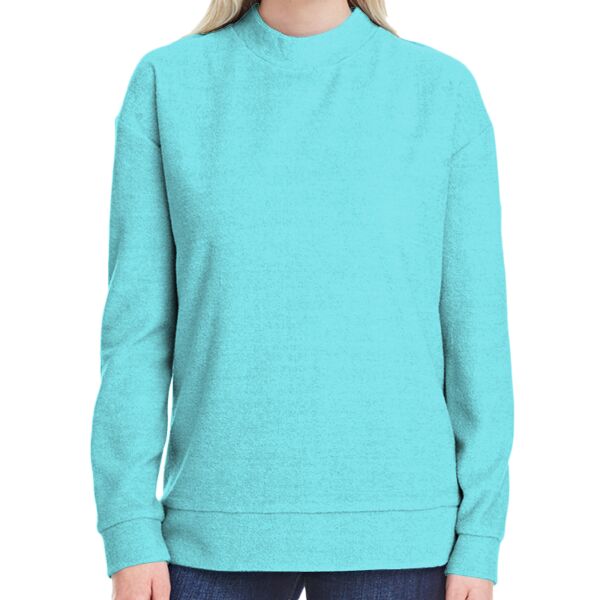 Ladies&#39; Weekend French Terry Mock Neck Crew Thumbnail